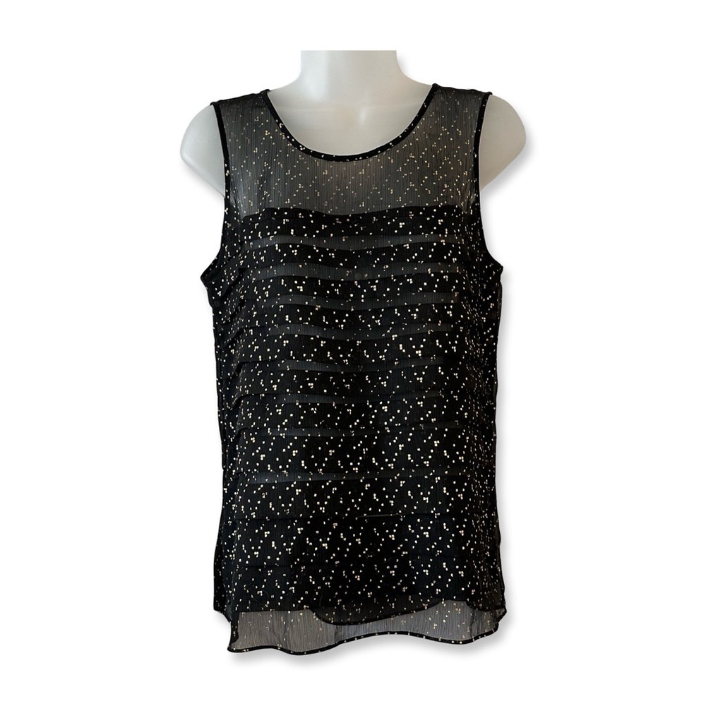 LOFT Gold Speckled Semi Sheer Dressy Tank
